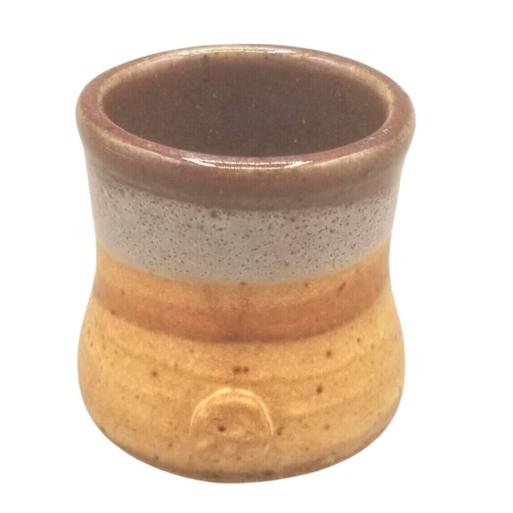 Studio Art Pottery Mini Cup Pot Vessel Desert Colors Artist Signed